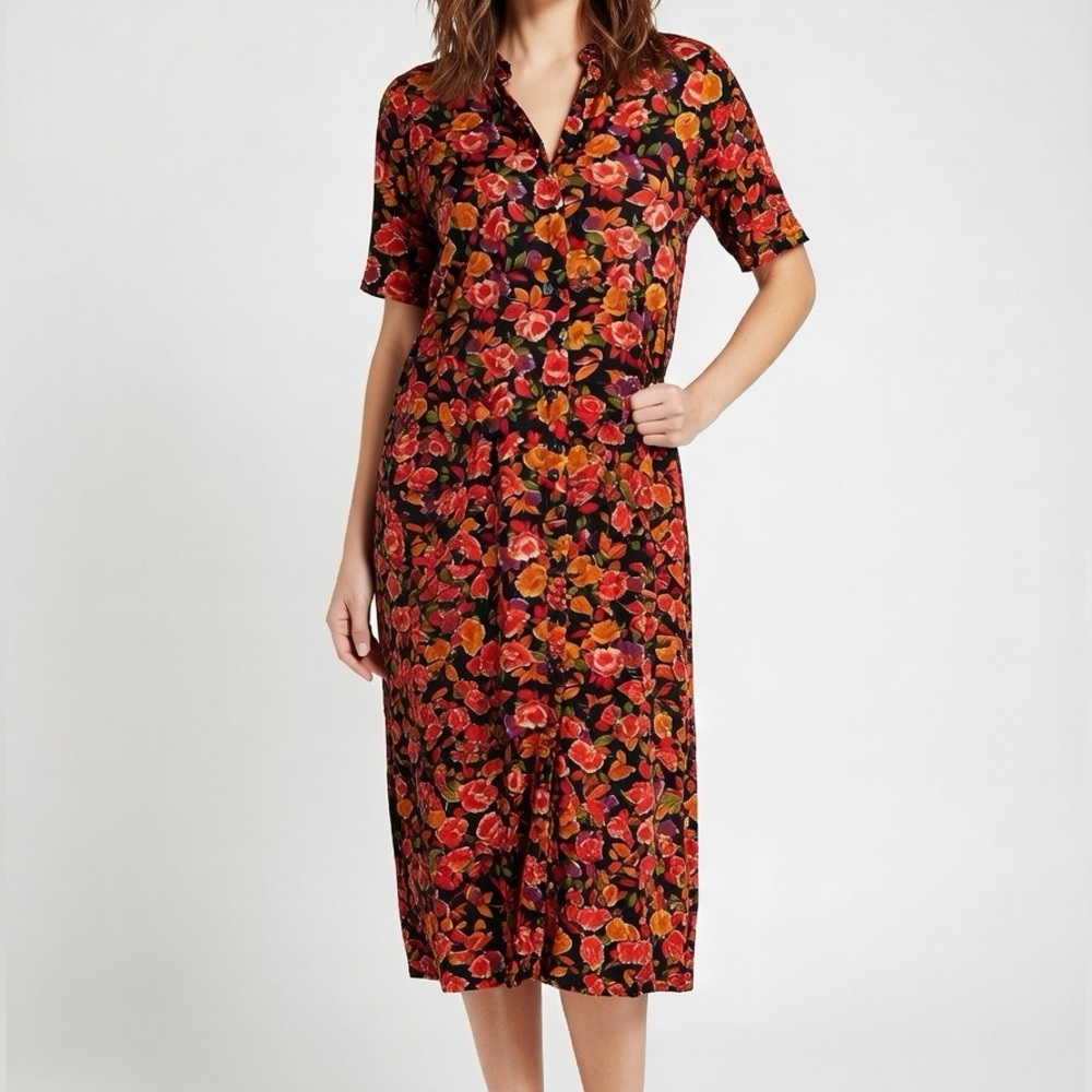 Rabbit Jr Vintage Floral Midi Dress With Pockets